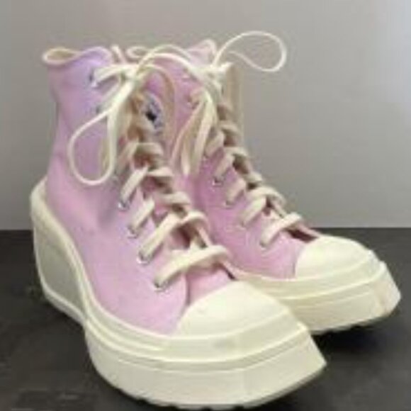 Converse All Star Women's Lilac Platform Wedges Size 5.5 - Picture 1 of 6